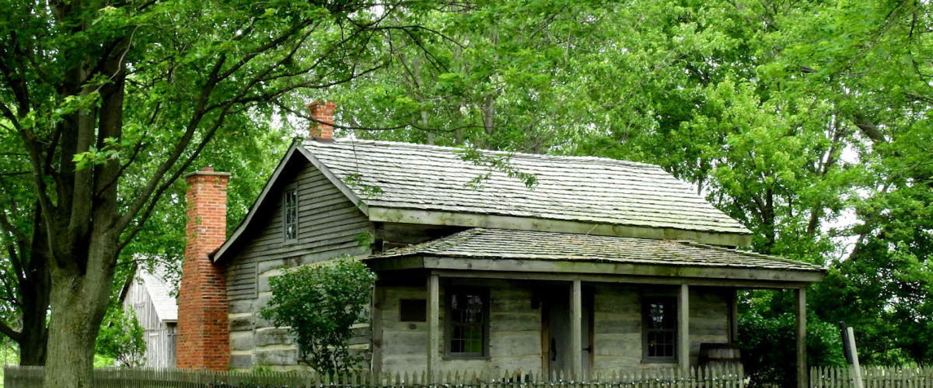 A log cabin built in 1852 that is part of the North Buxton National Historic Site & Museum. This building was part of a settlement that was a terminus on the Underground Railroad.