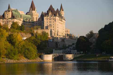 Ottawa River with the Parliament building in the background