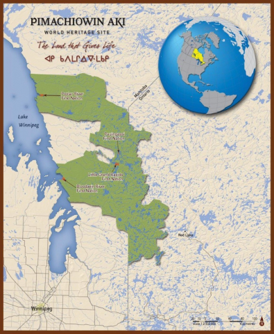  Carte de la site du patrimoine mondial Pimachiowin Aki Photo : Pimaki.ca gracieusement fournie part Ashleigh Hall