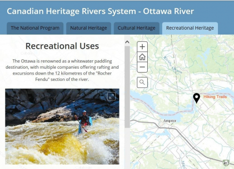 Image d’une carte narrative en cours d’élaboration pour la rivière des Outaouais.